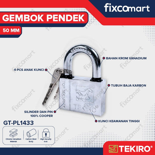 Tekiro Gembok Leher Pendek 50 mm / Tekiro Gembok Pendek