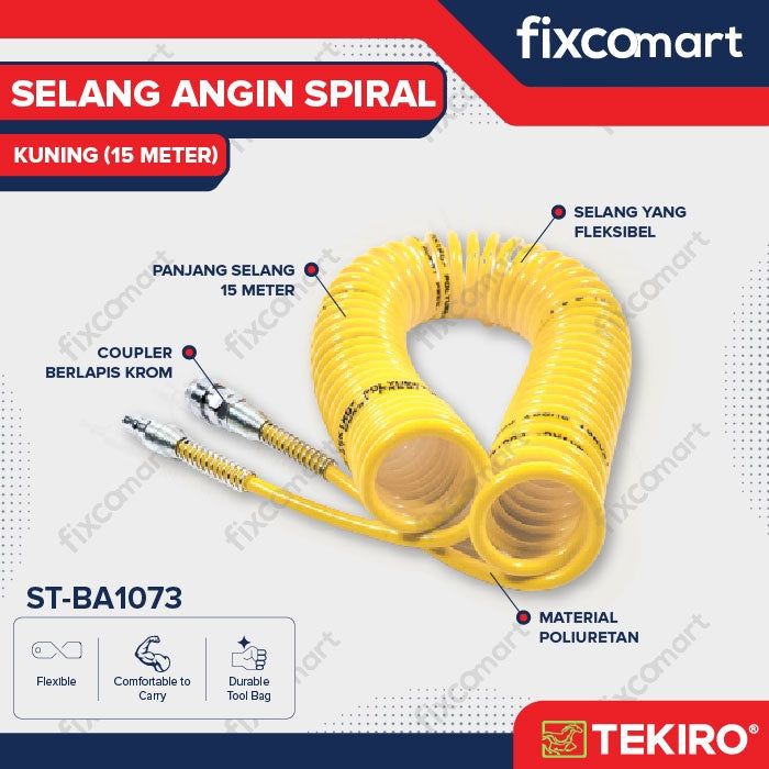 TEKIRO Selang Kompresor Tekiro Kuning 15 M / Tekiro Selang Recoil Kuning