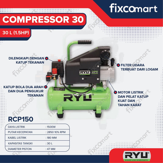 RYU Compressor RCP 150 / RYU Mesin Kompresor 1.5 HP