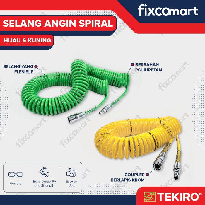 Selang Recoil Tekiro / Selang Kompresor Hijau / Kuning