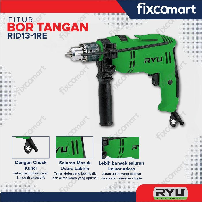 Ryu Impact Drill / Mesin Bor Tembok Beton Rid 13 - 1 Re