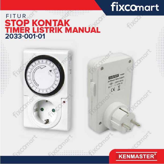 Kenmaster Stop Kontak Timer Listrik Manual 24 Jam Original