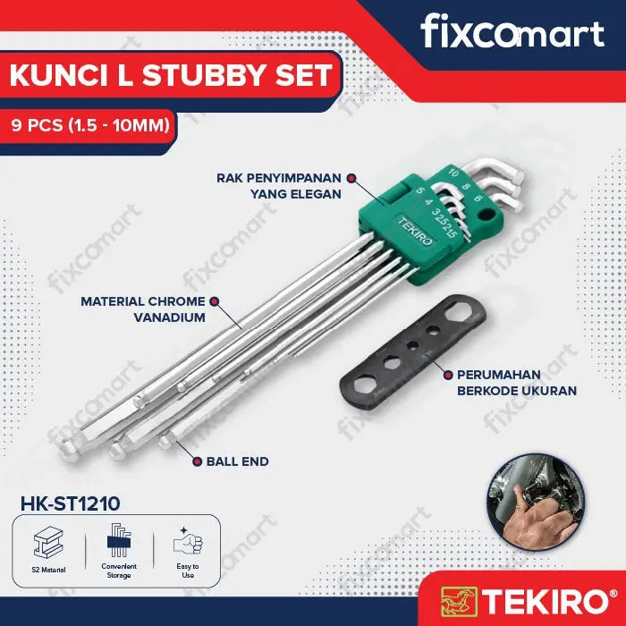 Tekiro Hex Key Sets / Kunci L Set Pendek / Panjang / Torx Bintang Stubby FIXCOMART