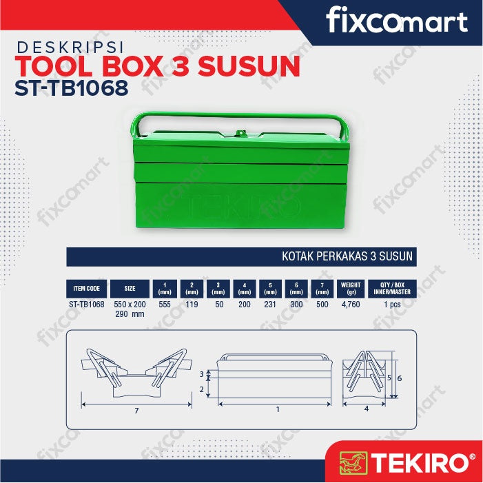 Tekiro Tool Box 3 Susun / Tekiro Toolbox Kaleng
