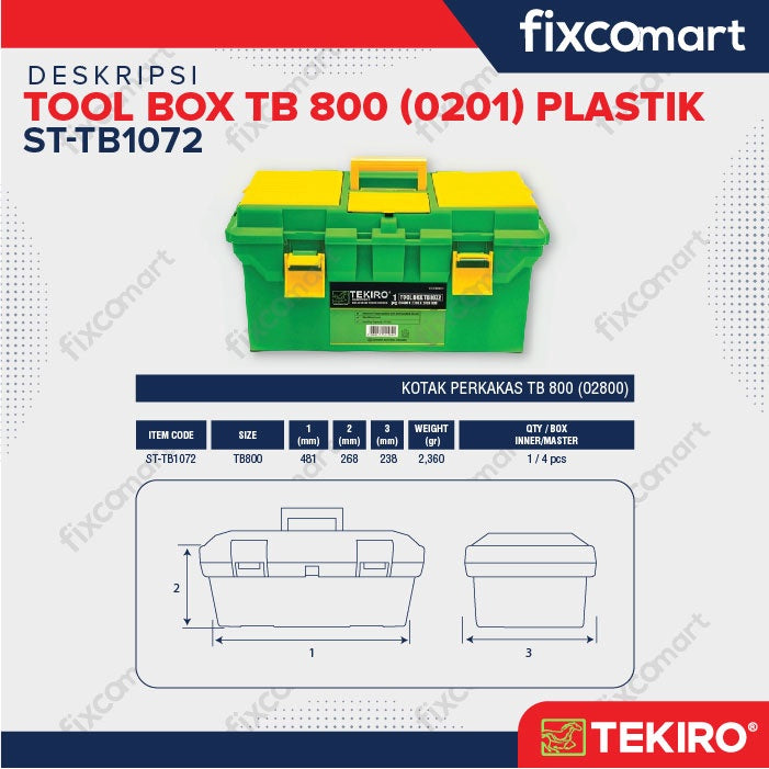 Tekiro Tool Box 02800 / Tool Box Plastik / Kotak Penyimpanan Perkakas