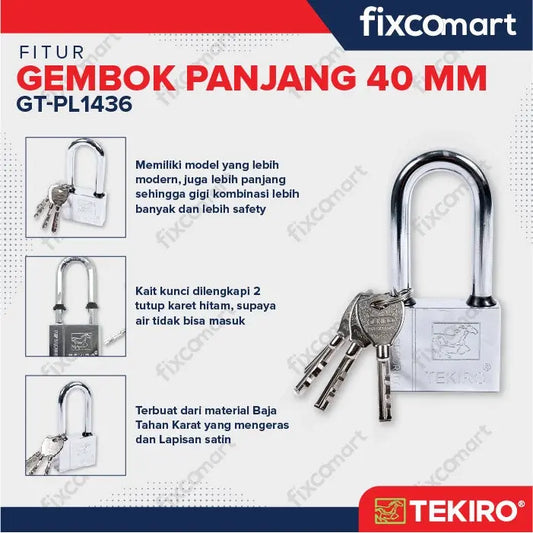 Tekiro Gembok Leher Panjang 40 Mm / Tekiro Padlock Long FIXCOMART