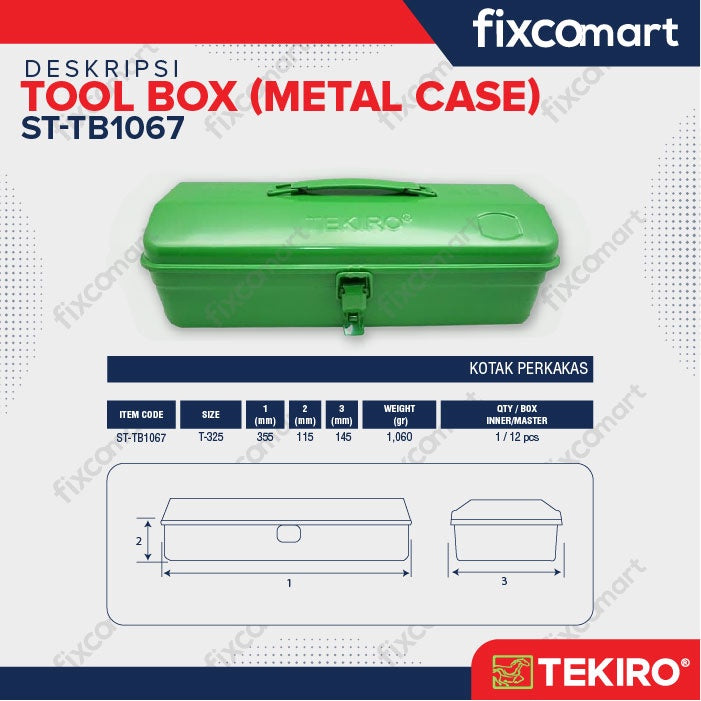 Tekiro Tool Box T325 / Toolbox Kaleng / Tempat Penyimpanan Tools