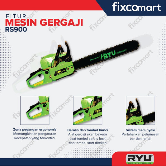 Ryu Chain Saw Rs 5900 / Ryu Gergaji Mesin Potong 22 Inch / Mesin Gergaji Potong