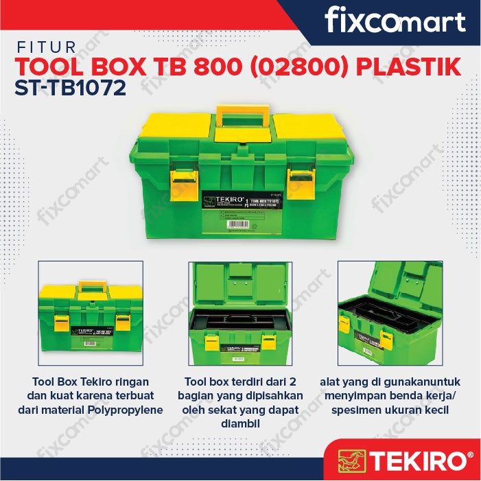 Tekiro Tool Box 02800 / Tool Box Plastik / Kotak Penyimpanan Perkakas