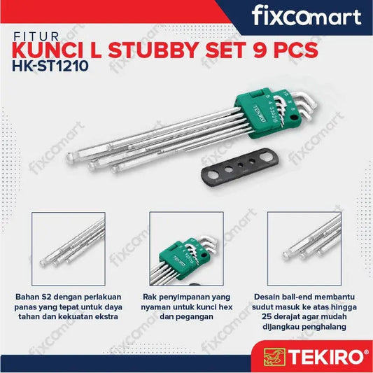 Tekiro Hex Key Sets / Kunci L Set Pendek / Panjang / Torx Bintang Stubby FIXCOMART