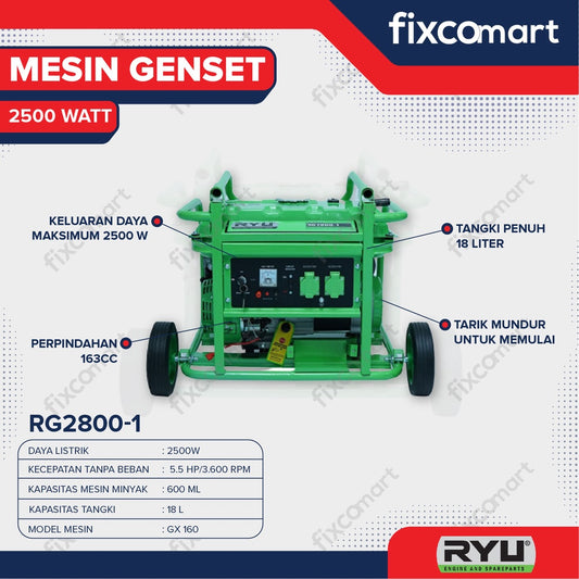Ryu Genset Rg 2800 -1/ Mesin Generator / Ryu Mesin Genset 2500W