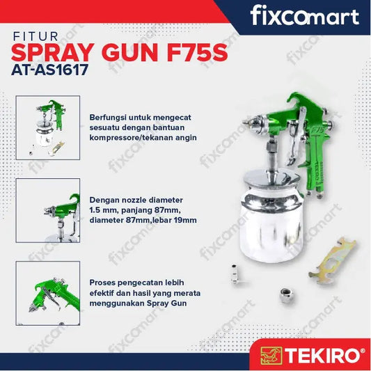 Tekiro Spray Gun F75S / Alat Semprot Cat FIXCOMART