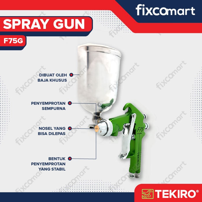 Tekiro Spray Gun / Alat Semprot Cat Tabung Atas F 75 G
