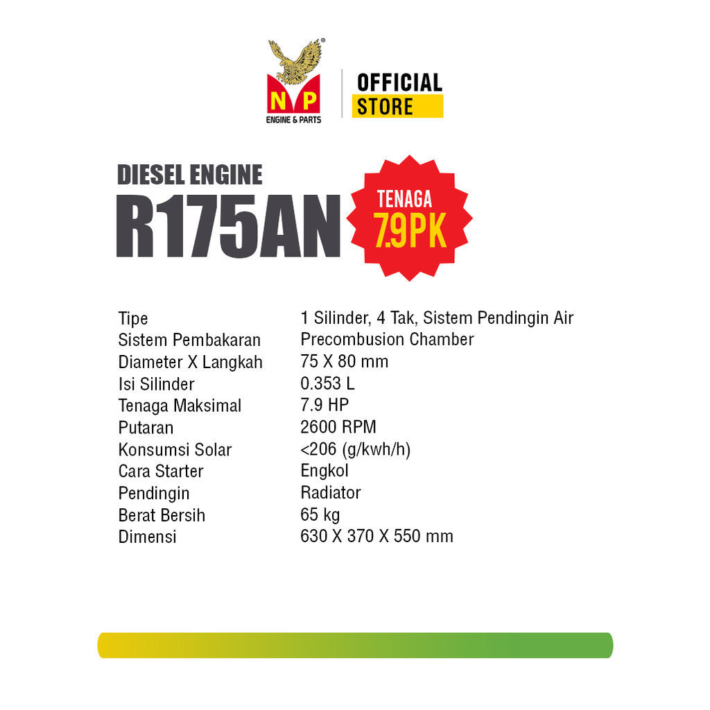 NP - Diesel Engine R175AN / Mesin Diesel R175AN Radiator Dan Lampu