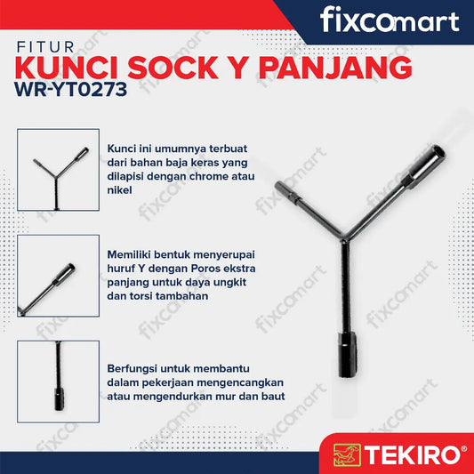 Tekiro Kunci Sock Y Panjang 10-12-14 mm FIXCOMART