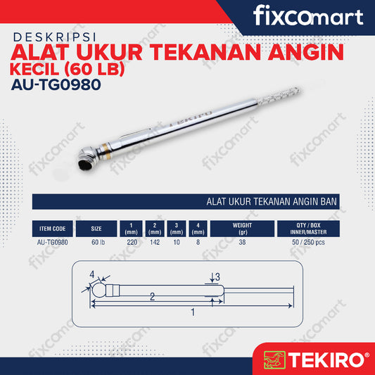 Tekiro Alat Ukur Tekanan Angin Kecil 60 Lb / Tekiro Tire Gauge Small