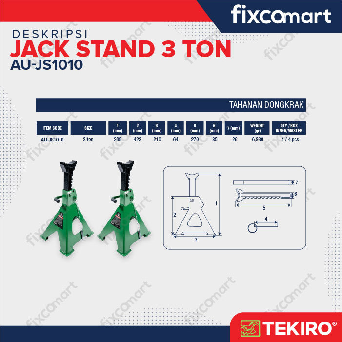 Tekiro Jack Stand 3 Ton / Tekiro Tahanan Dongkrak