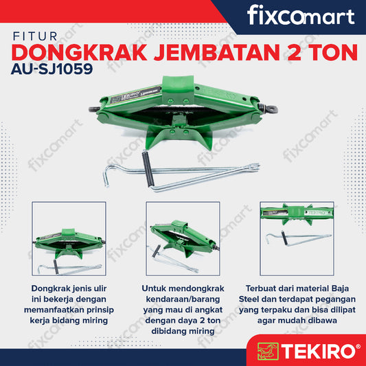 Tekiro Dongkrak Jembatan 2 Ton / Tekiro Scissor Jack Automotive