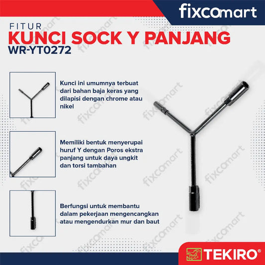 Tekiro Kunci Sock Y Panjang 10-11-13 mm / Kunci Sok Y Long FIXCOMART
