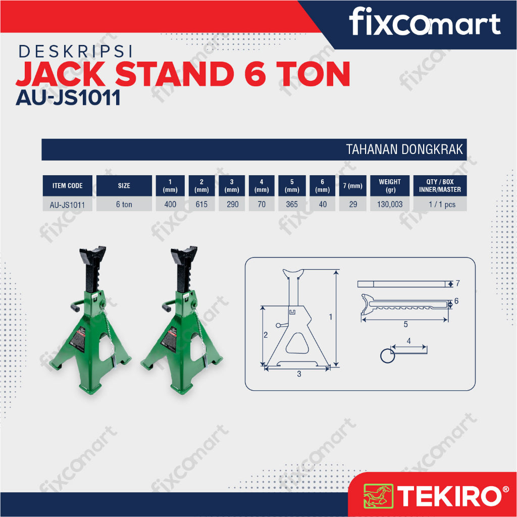 Tekiro Tahanan Dongkrak 6 Ton / Jack Stand