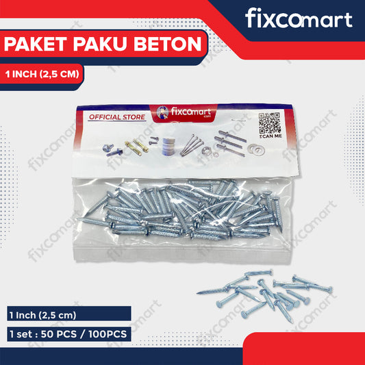 Paku Beton / Paku Tembok 1 inch Paket 50 - 100 PCS