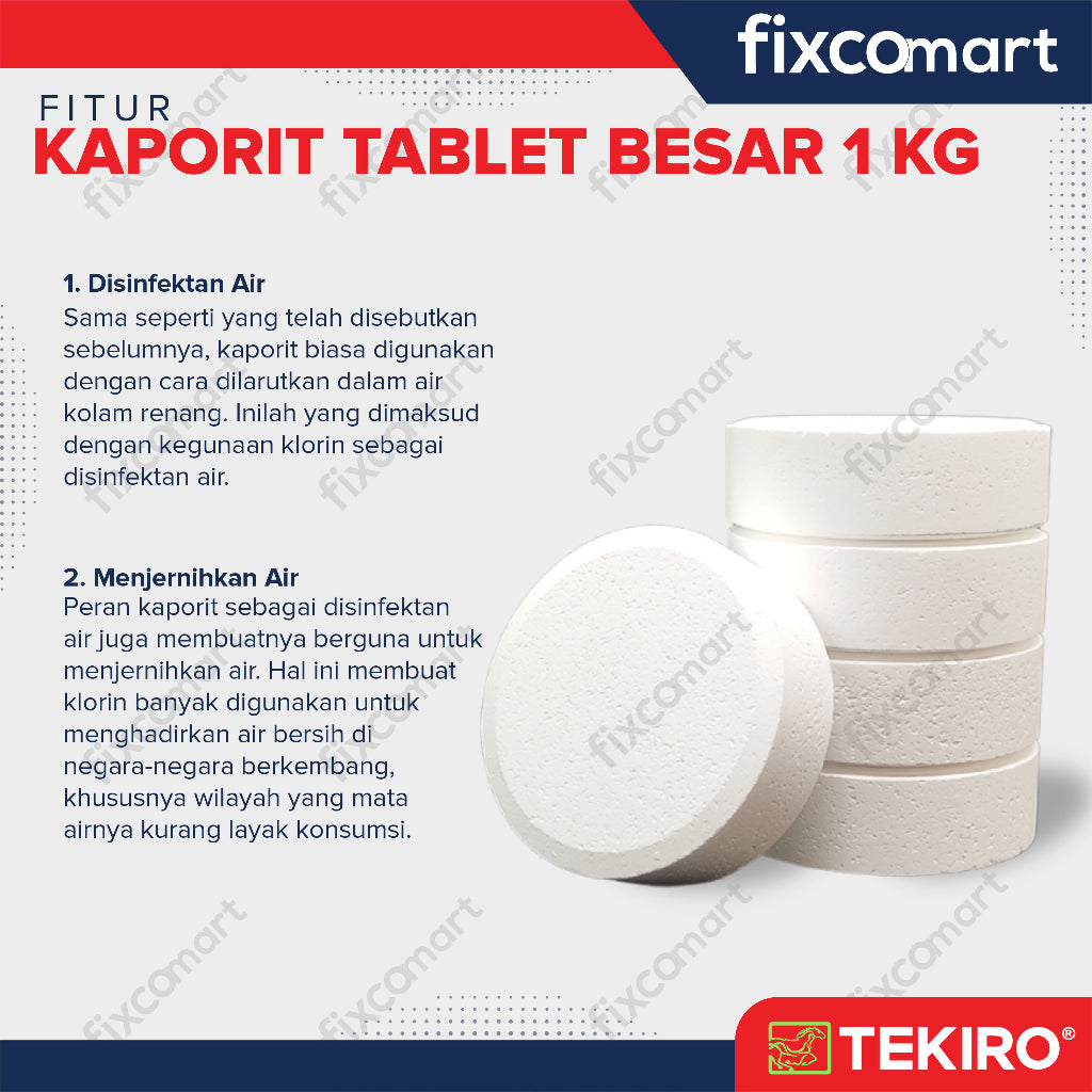 Kaporit Tablet Besar TCCA 90% Chlorine Klorin Penjernih Air 1KG