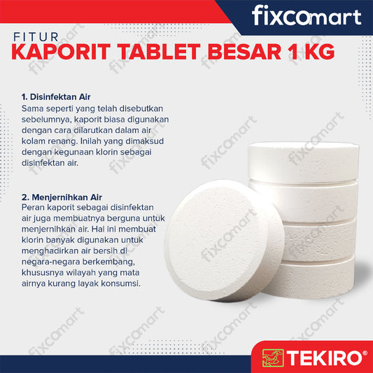 Kaporit Tablet Besar TCCA 90% Chlorine Klorin Penjernih Air 1KG