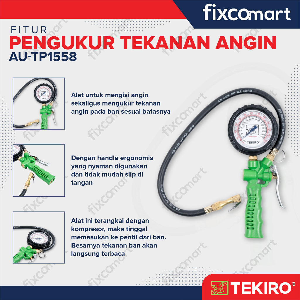 Tekiro Pengukur Tekanan Angin 170 Psi / Tire Pressure Gauge