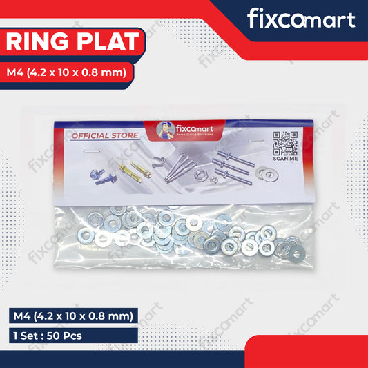 Ring Plat M4 Putih Paket 50 PCS