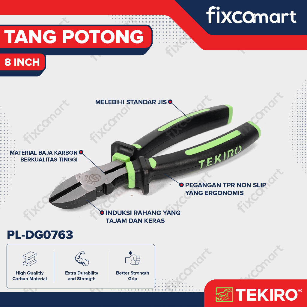 TEKIRO TANG KOMBINASI / LANCIP / POTONG LINESMAN / LONG NOSE / DIAGONAL PLIERS 8 INCH