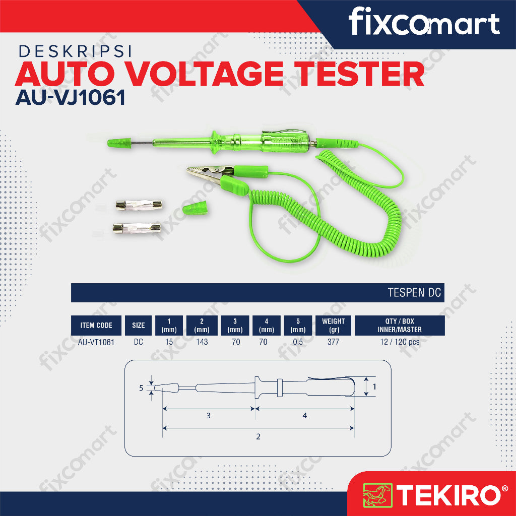 Tekiro Auto Voltage Tester / Tekiro Obeng Test Pen Dc