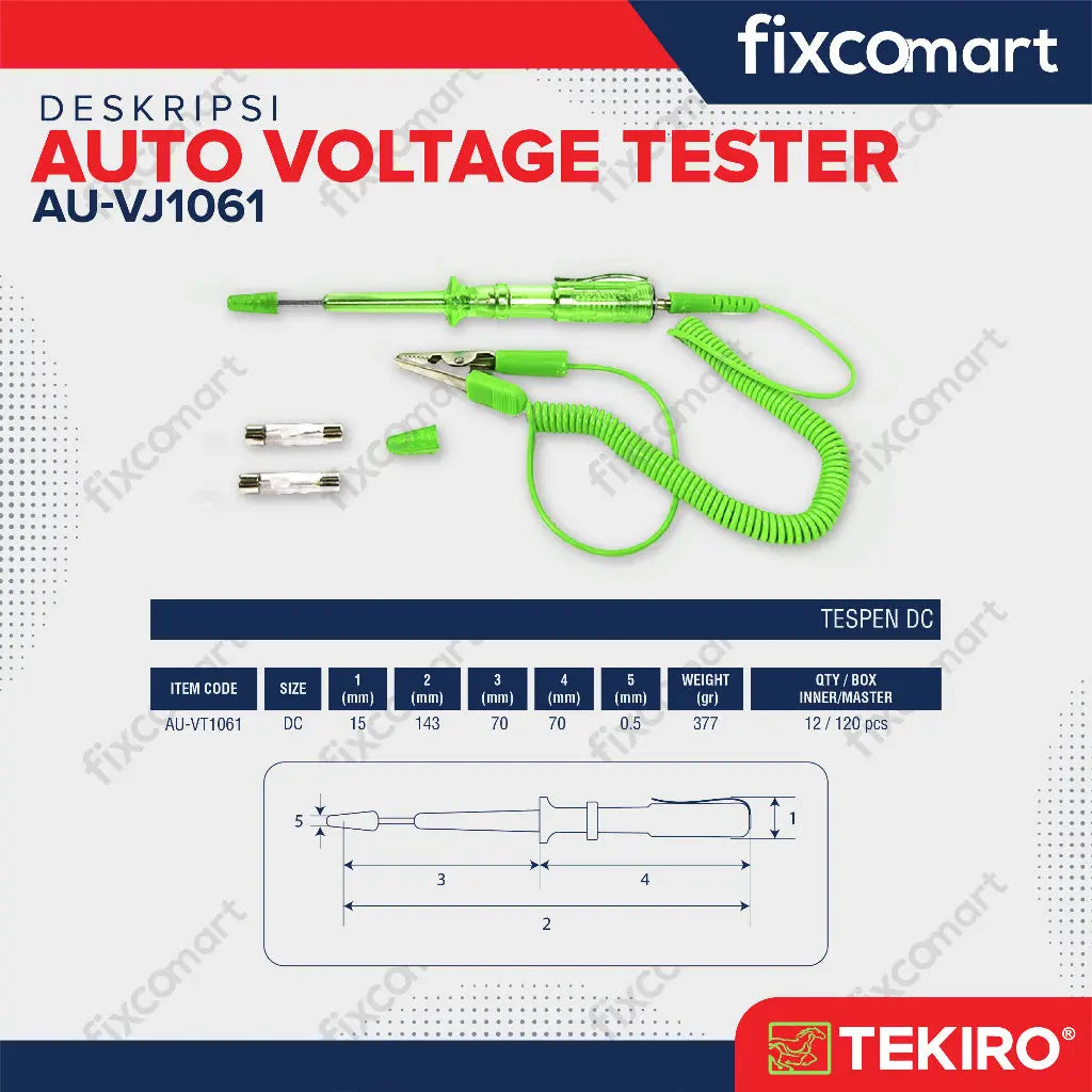 Tekiro Auto Voltage Tester / Tekiro Obeng Test Pen Dc FIXCOMART