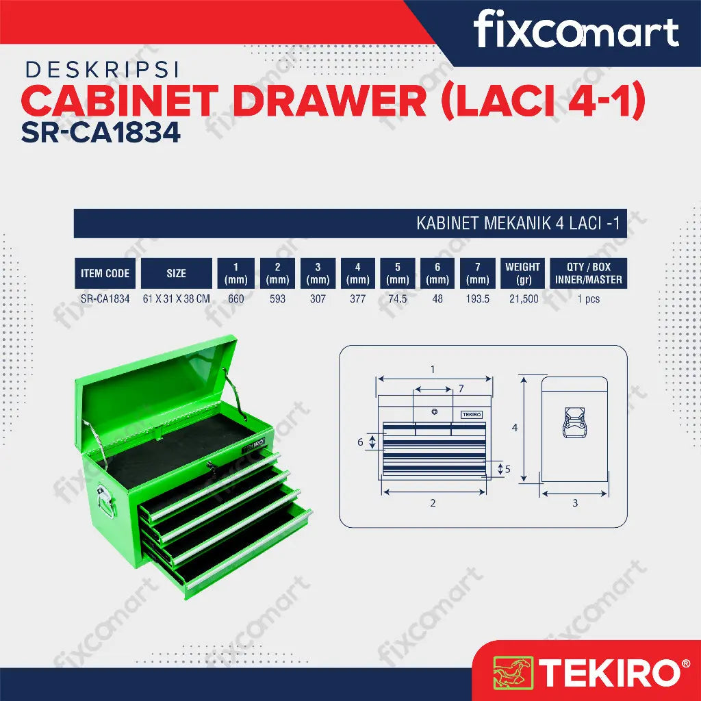 TEKIRO Cabinet Drawer / Tempat Penyimpanan / Laci 4-1 FIXCOMART