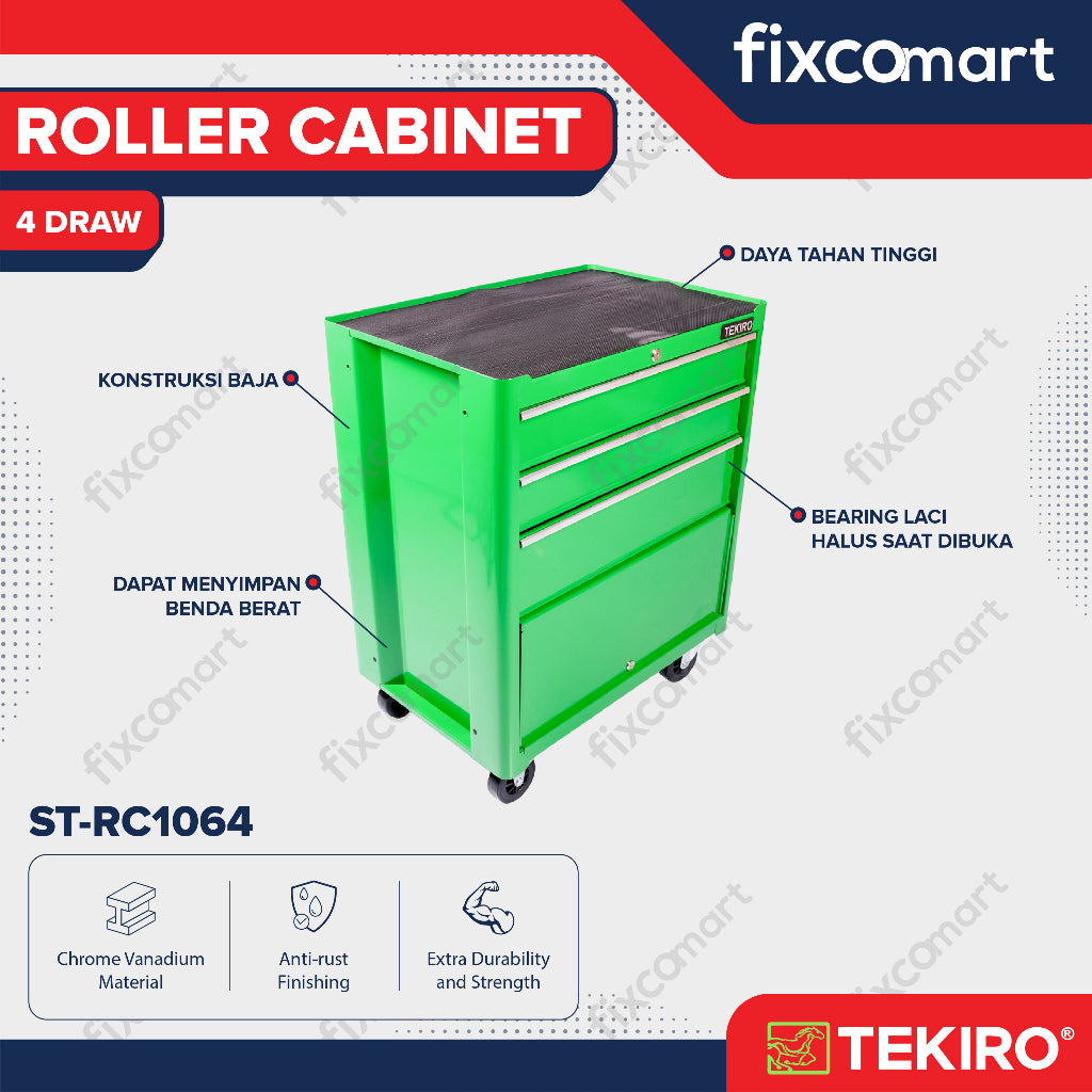 Tekiro Roller Cabinet 4 Draw / Kontak Penyimpanan Perkakas