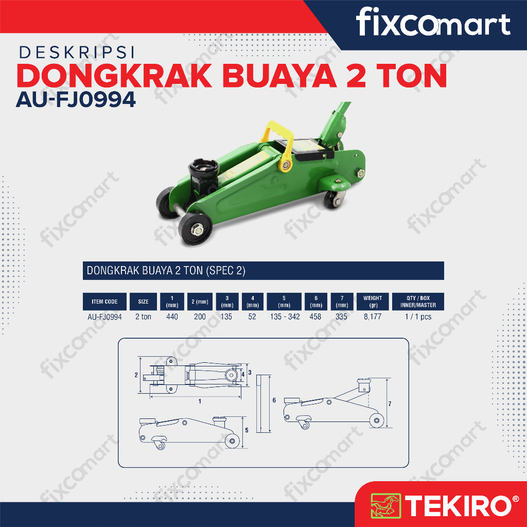 Tekiro Dongkrak Buaya 2 Ton