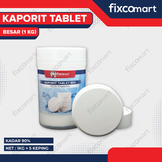 Kaporit Tablet Besar TCCA 90% Chlorine Klorin Penjernih Air 1KG