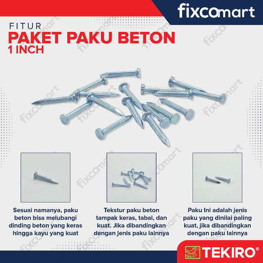 Paku Beton / Paku Tembok 1 inch Paket 50 - 100 PCS