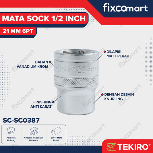 Tekiro Mata Sock 1/2 Inch 21 mm 6PT