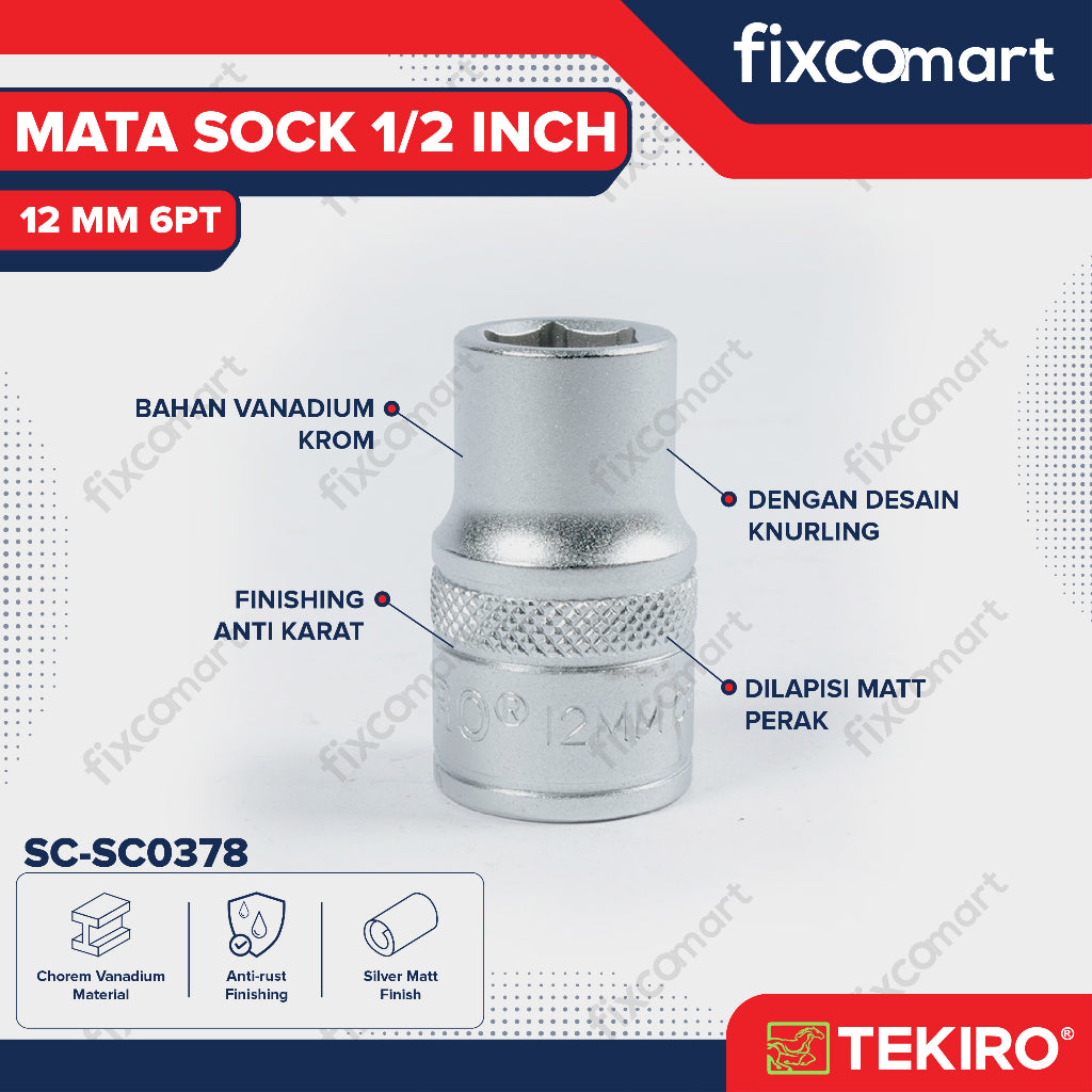Tekiro Mata Sock 1/2" 12 mm 6PT