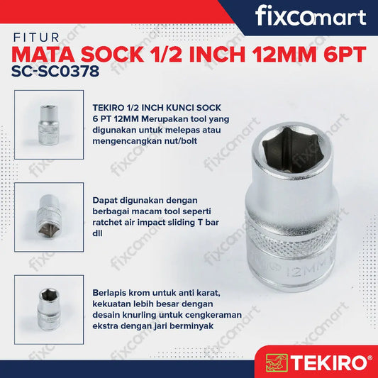 Tekiro Mata Sock 1/2" 12 mm 6PT FIXCOMART