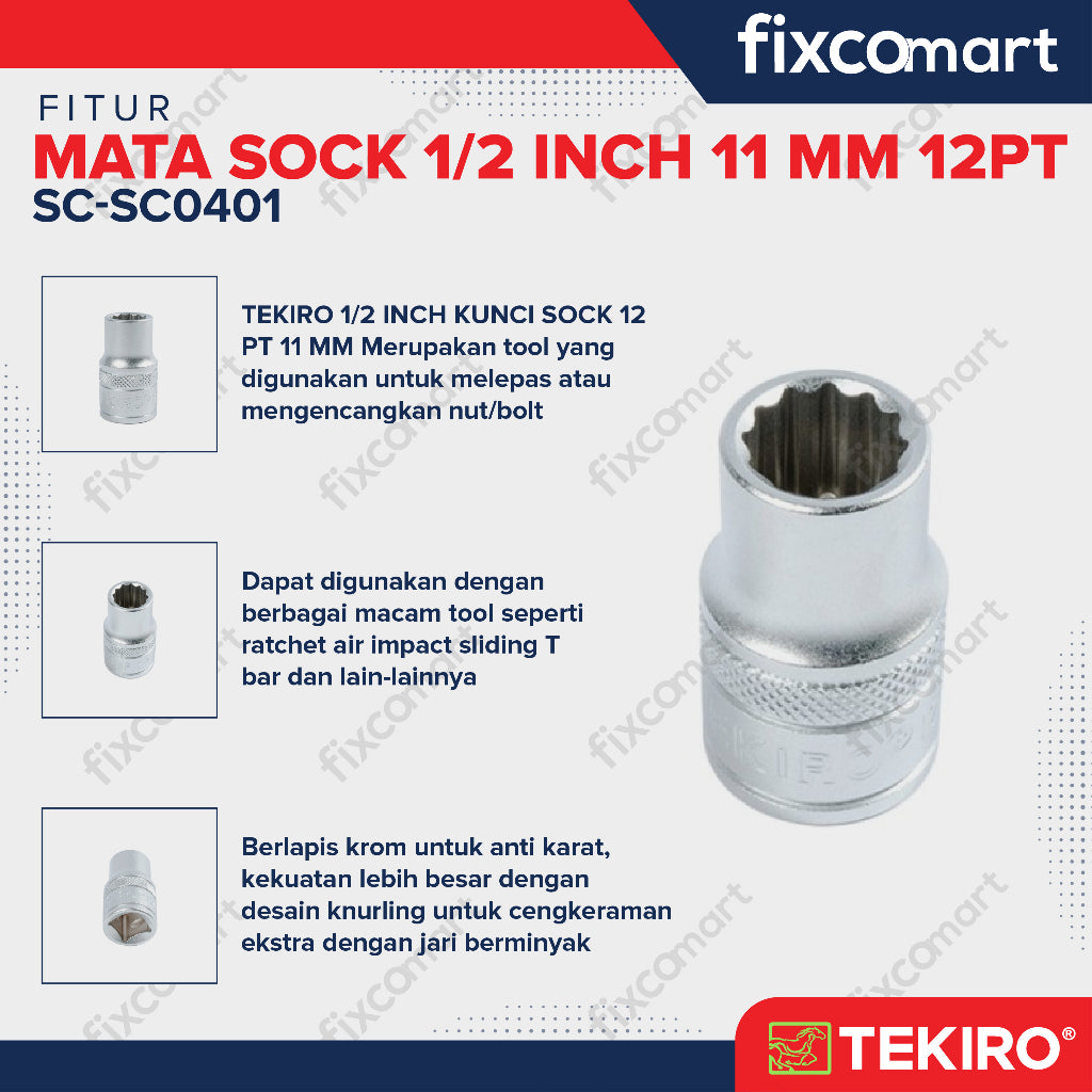 Tekiro Socket 1/2" 11 mm / Mata Socket