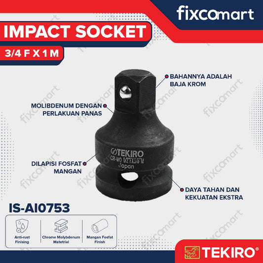 Tekiro adaptor impact 3/4 F X 1 M / Mata Sok / Mata Sock