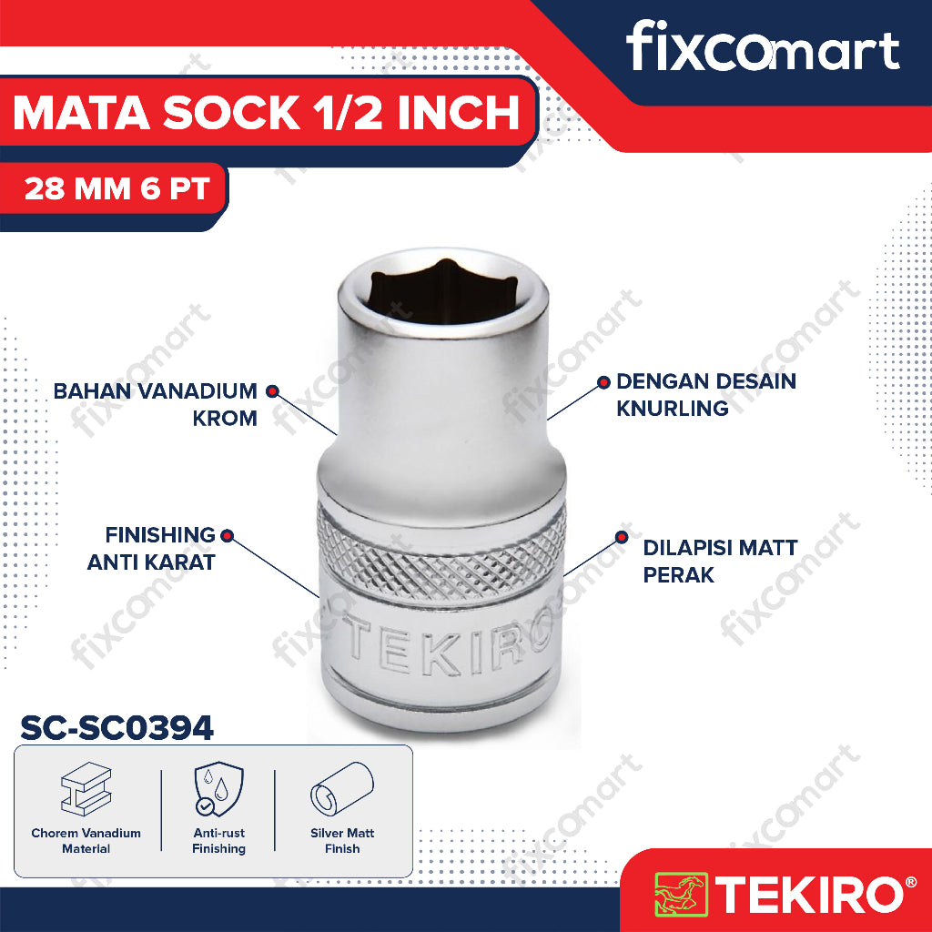 Tekiro Mata Sock 1/2 Inch 28 mm 6PT