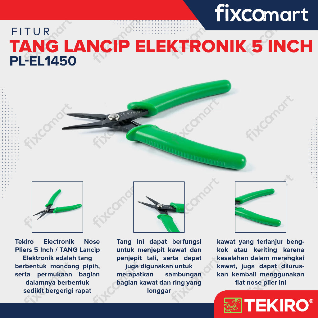 Tekiro Electronic Long Nose Pliers 5 Inch / Tang Potong Kawat