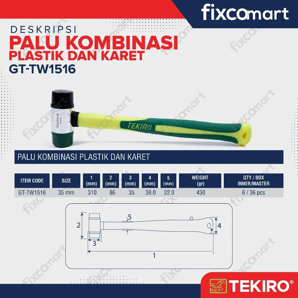 Tekiro Palu Kombinsai 35 mm (Karet dan Plastik) FIXCOMART