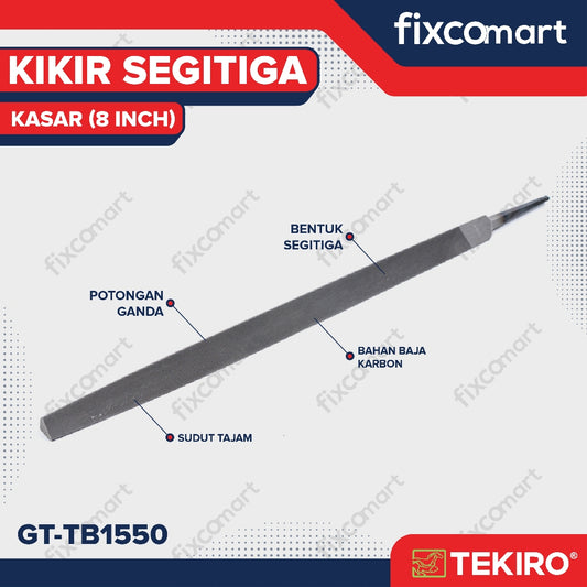Tekiro Kikir Segitiga Kasar  8 inch / Kikir Kasar