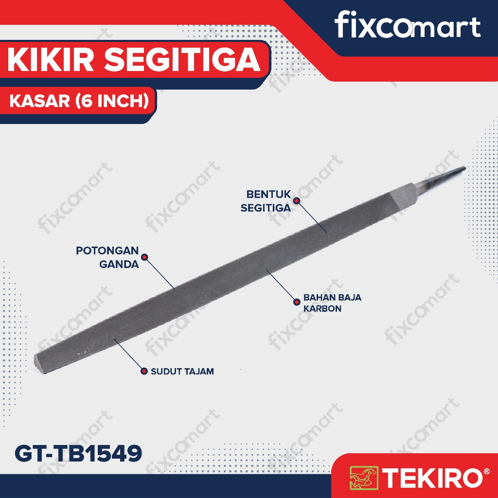 Tekiro Kikir Segitiga Kasar 6 Inch / Triangle Files