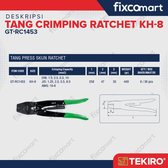 Tekiro Ratchet Crimping Press / Tekiro Tang Crimping Kh-8