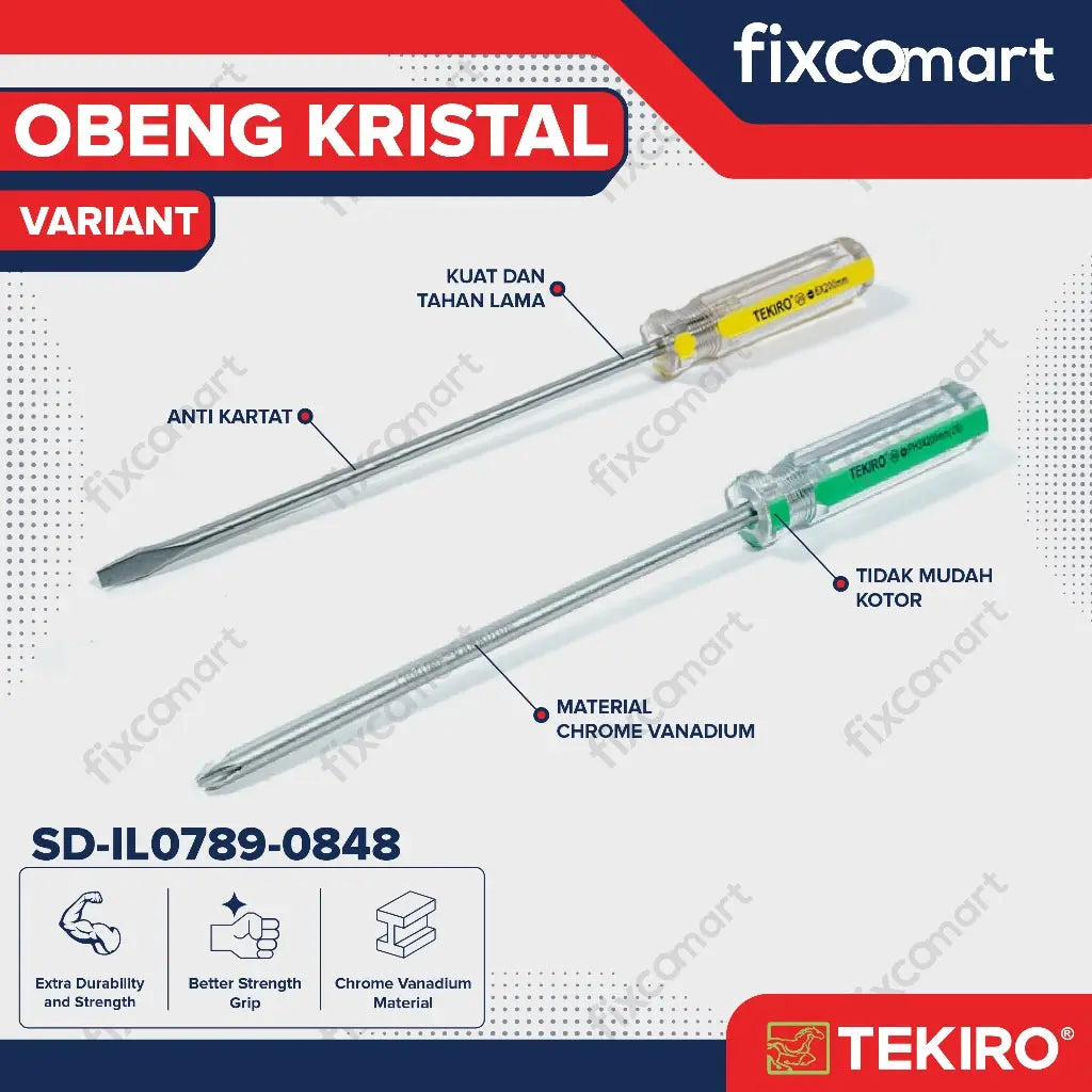 Tekiro Obeng Kristal / Obeng Minus (-) FIXCOMART