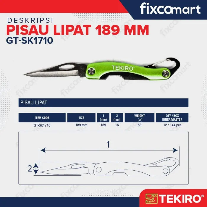 Tekiro Pisau Lipat - Tekiro Single Knife FIXCOMART